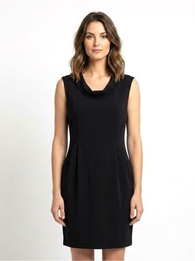 Ann Taylor Loft Size 14 Black Dress Pockets Exposed Zipper Stretch Women’s